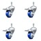 Service Caster 3 Inch Blue Polyurethane Swivel 3/8 Inch Stem Caster Set with Total Lock Brake SCC-TSTTL20S314-PPUB-BLUE-381615-4 - alternate 1